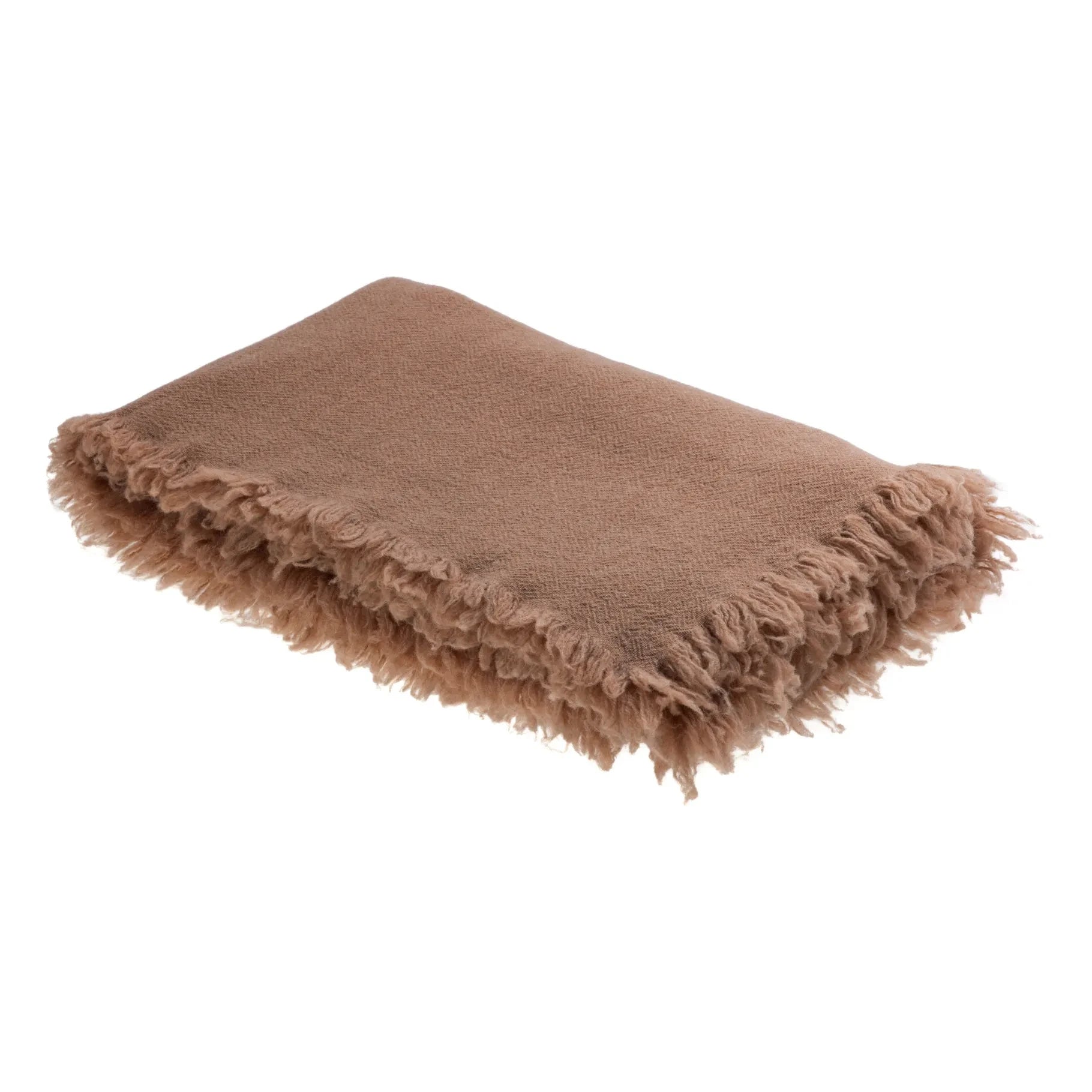 Maison de Vacances - Fringed Wool Blanket | Terracotta