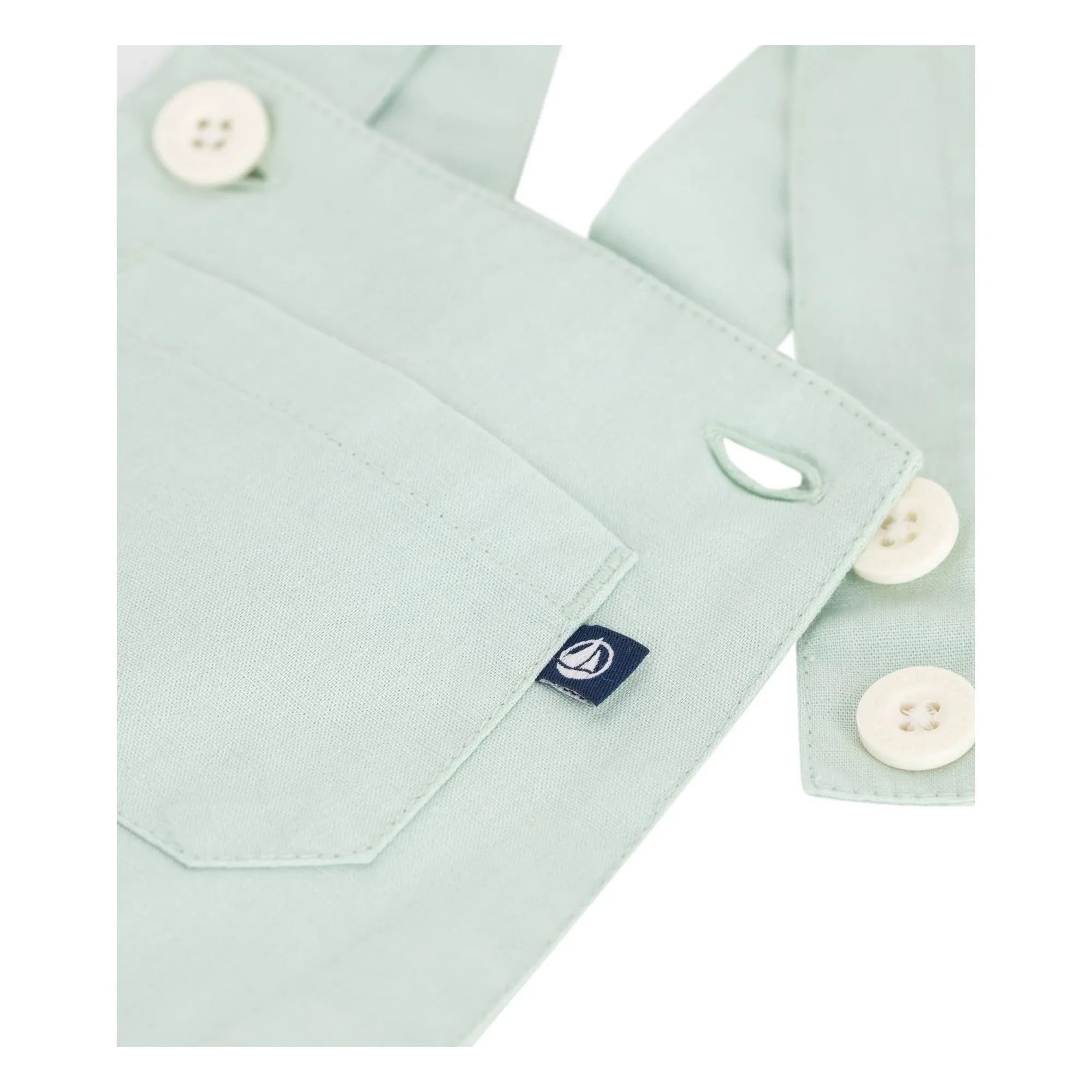 Petit Bateau - Linen Short Romper | Sage Green