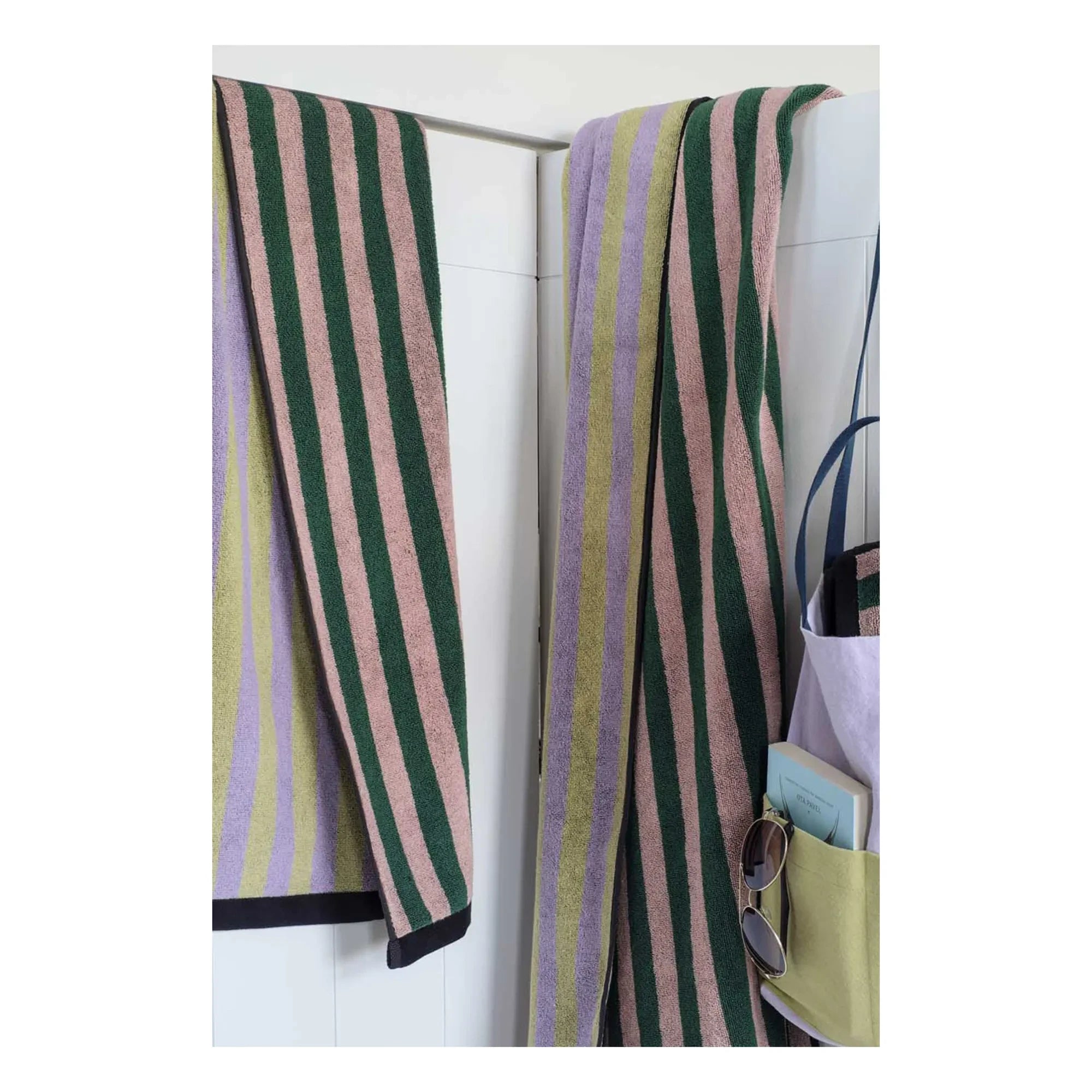 La cerise sur le gâteau - Charly Thin Striped Towel | Lilac