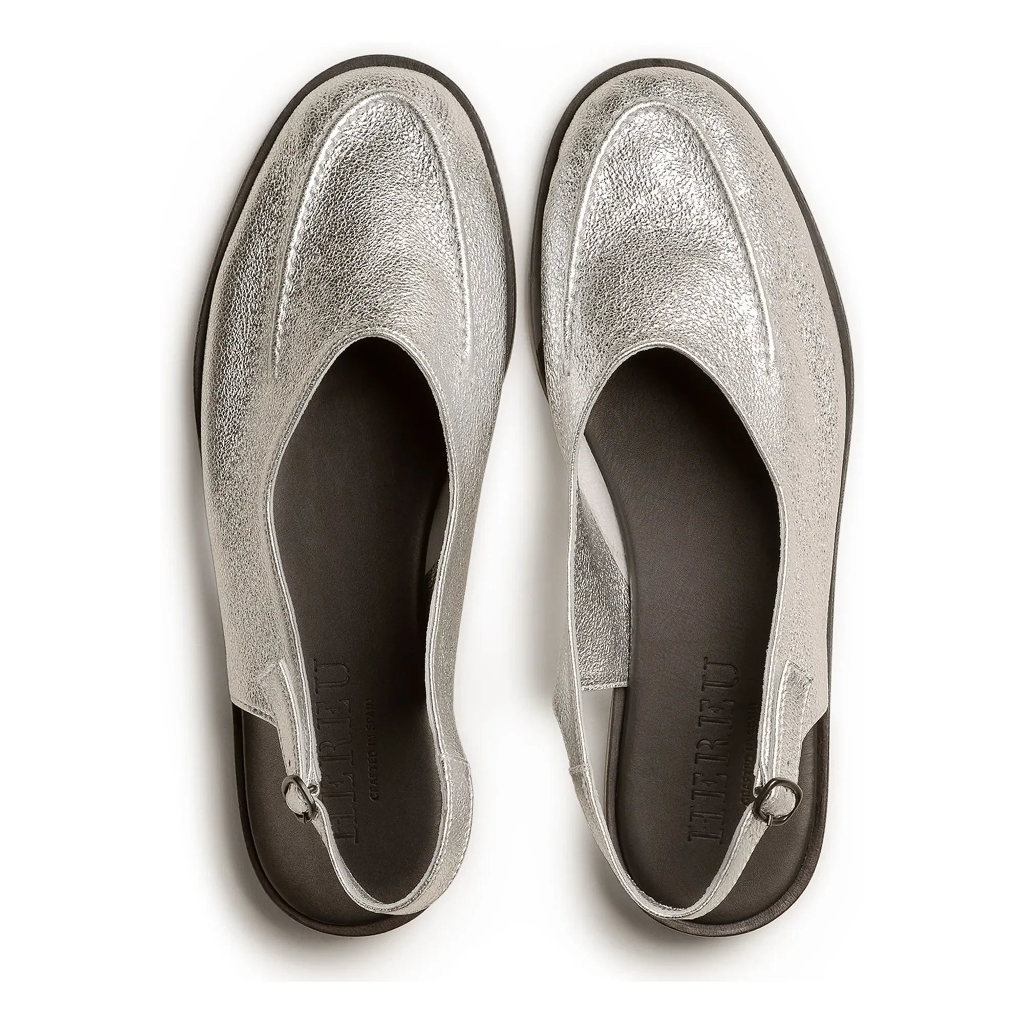 Hereu - Juliol Metallic Ankle Tie Shoes | Silver