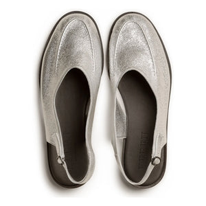 Hereu - Juliol Metallic Ankle Tie Shoes | Silver