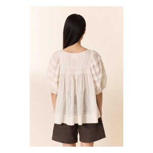 Leon & Harper - Cindie Organic Cotton Blouse | White