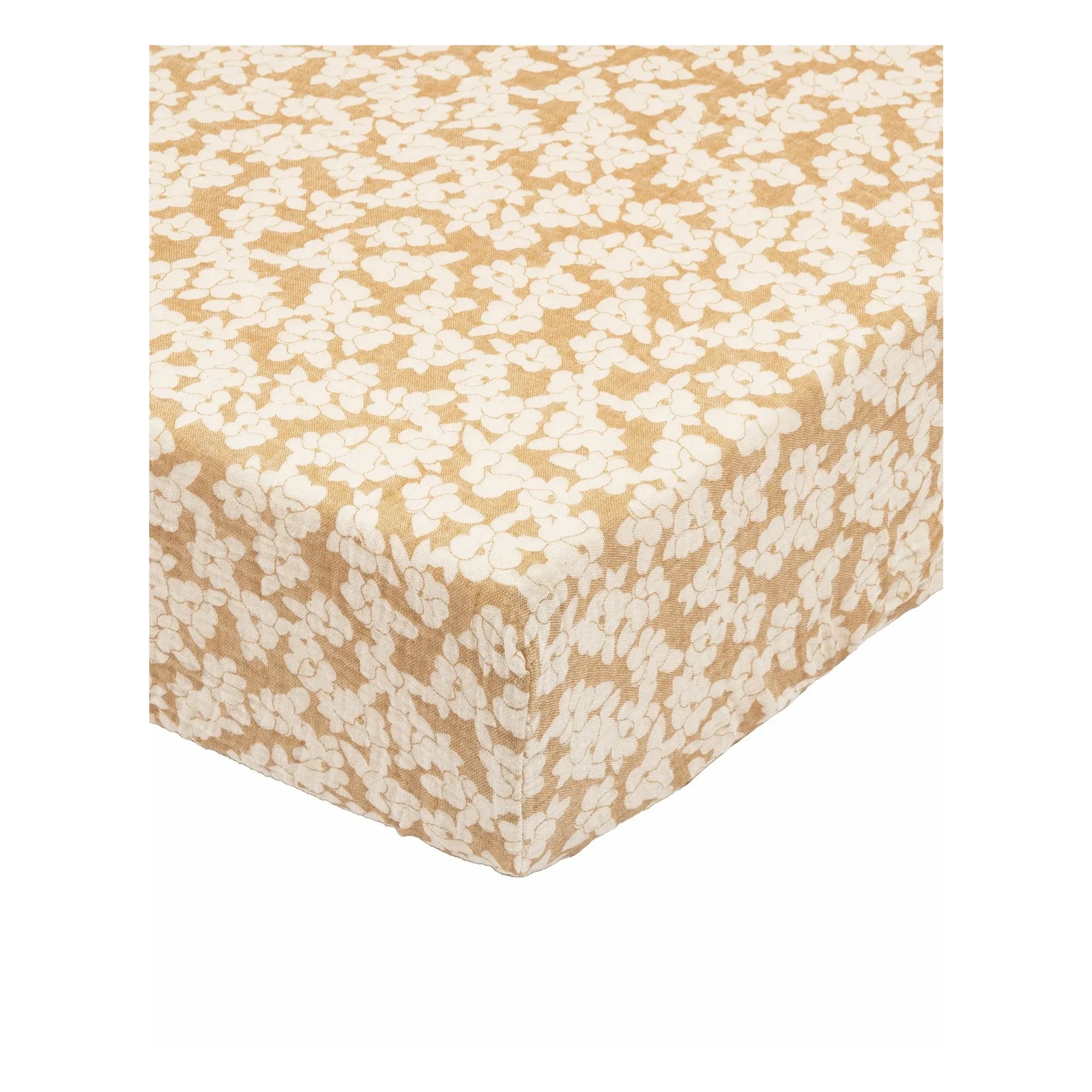 Nobodinoz - Elastic Fitted Sheet Wabi-Sabi Sakura | Mustard