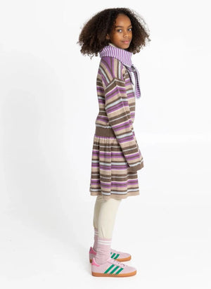 Smallable Kid - Lya Striped Wool Dress | Pink