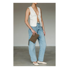 Marrea - Marrea clutch çanta | Kahverengi