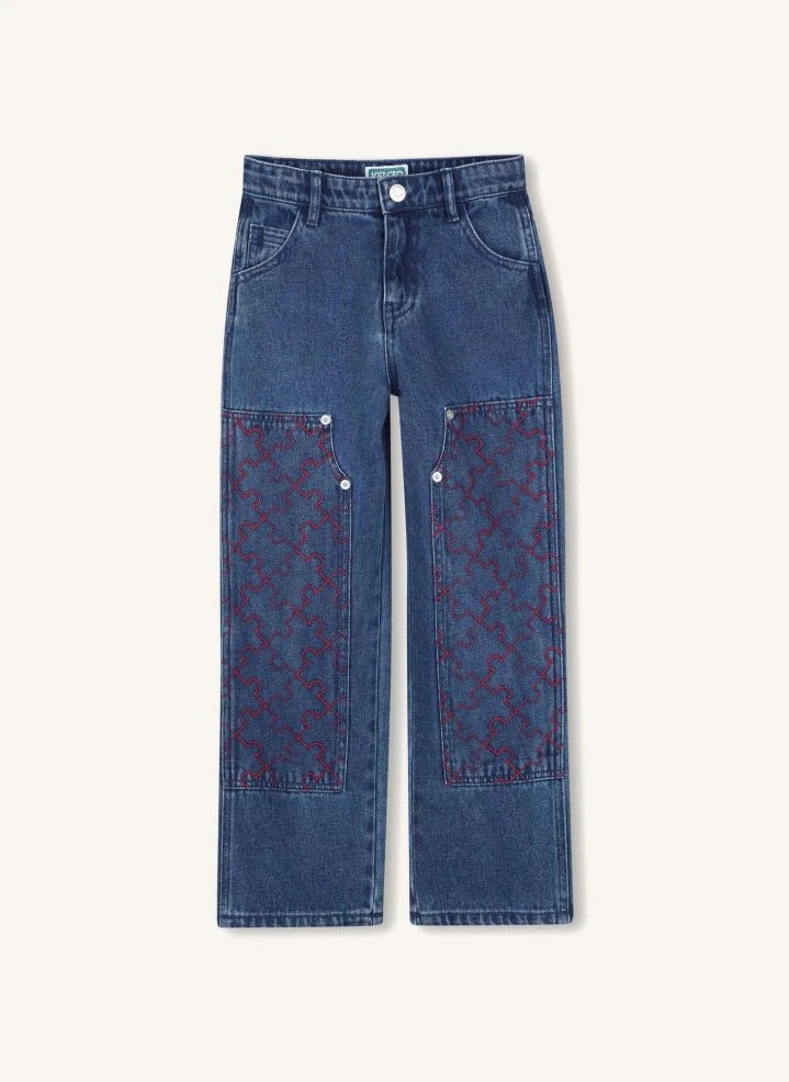 Kenzo - Puzzle İşlemeli Jean | Mavi