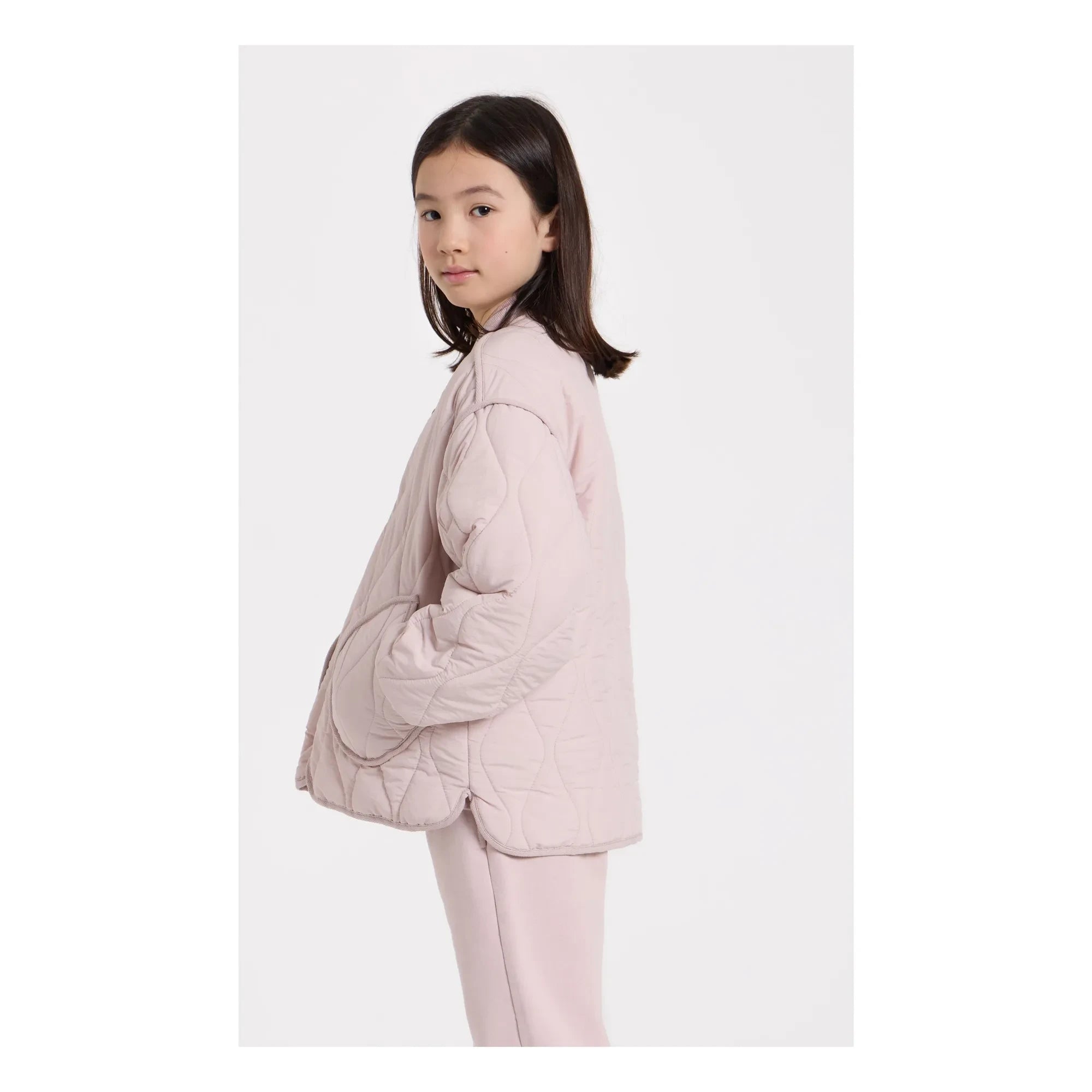 Smallable Kid - Woolen Quilted Bomber | Pale Pink