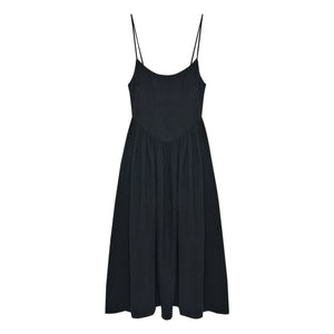 the new society - Lippia Cotton and Linen Dress | Black
