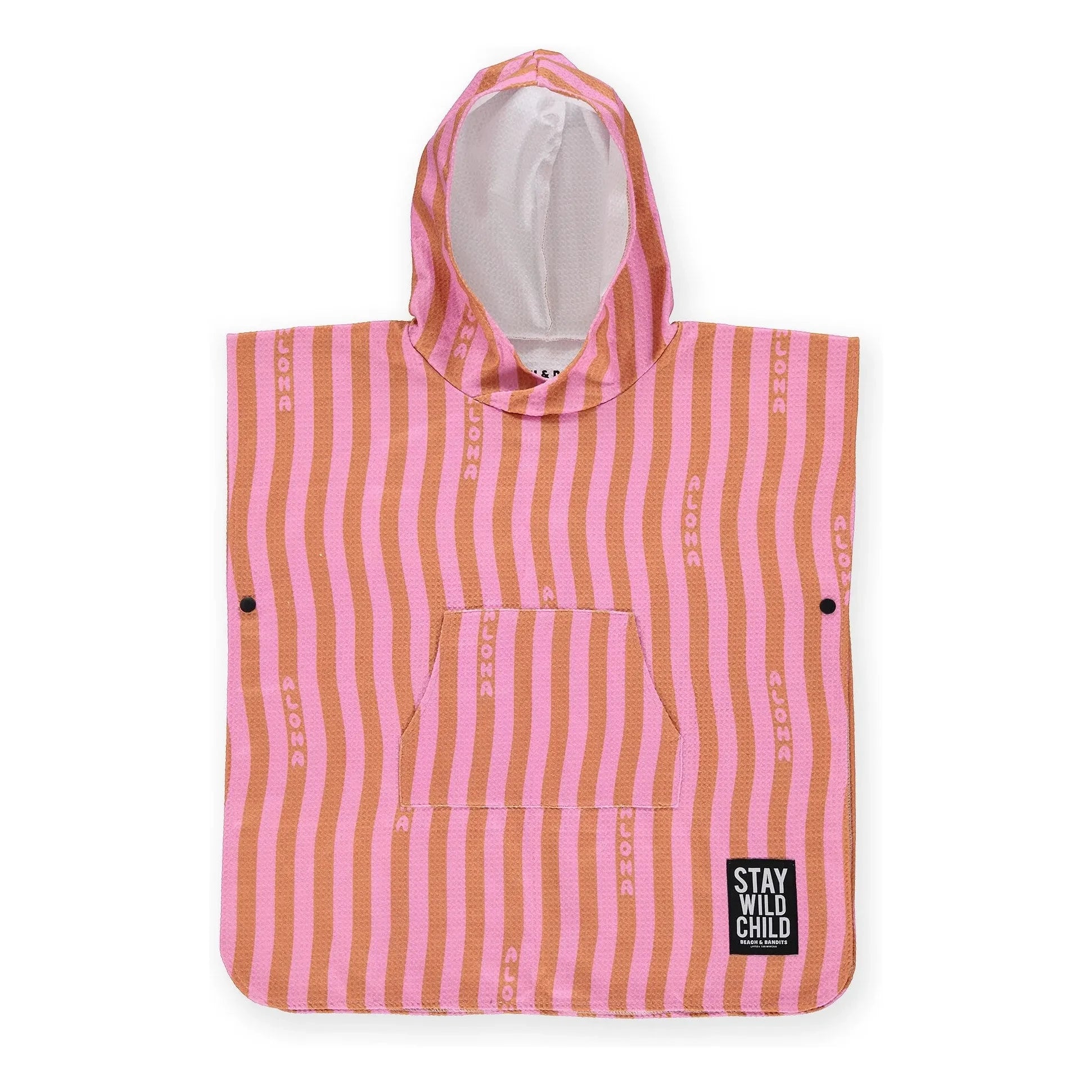Beach & Bandits - Aloha Striped Organic Cotton Poncho | Pink