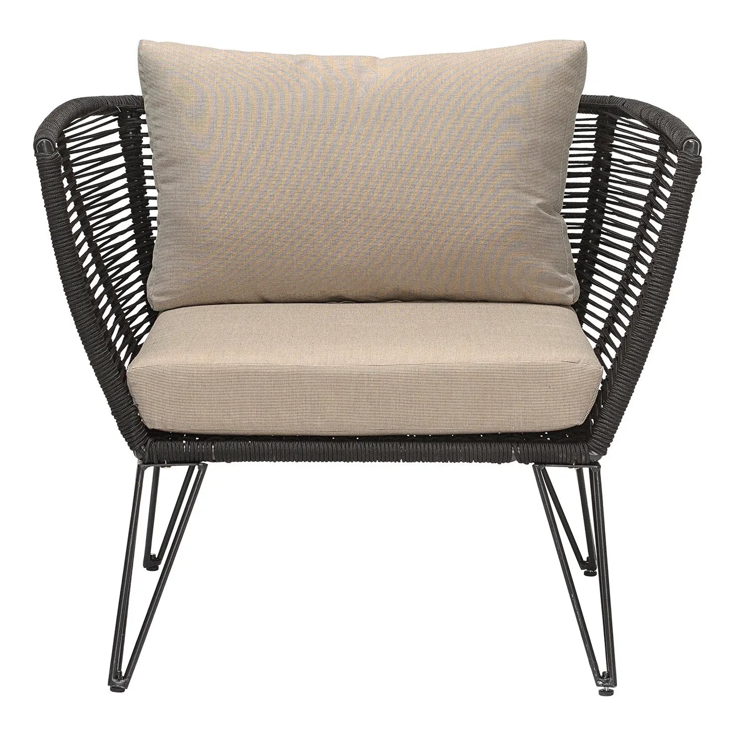 Bloomingville - Mundo Outdoor Lounge Sandalye | Siyah