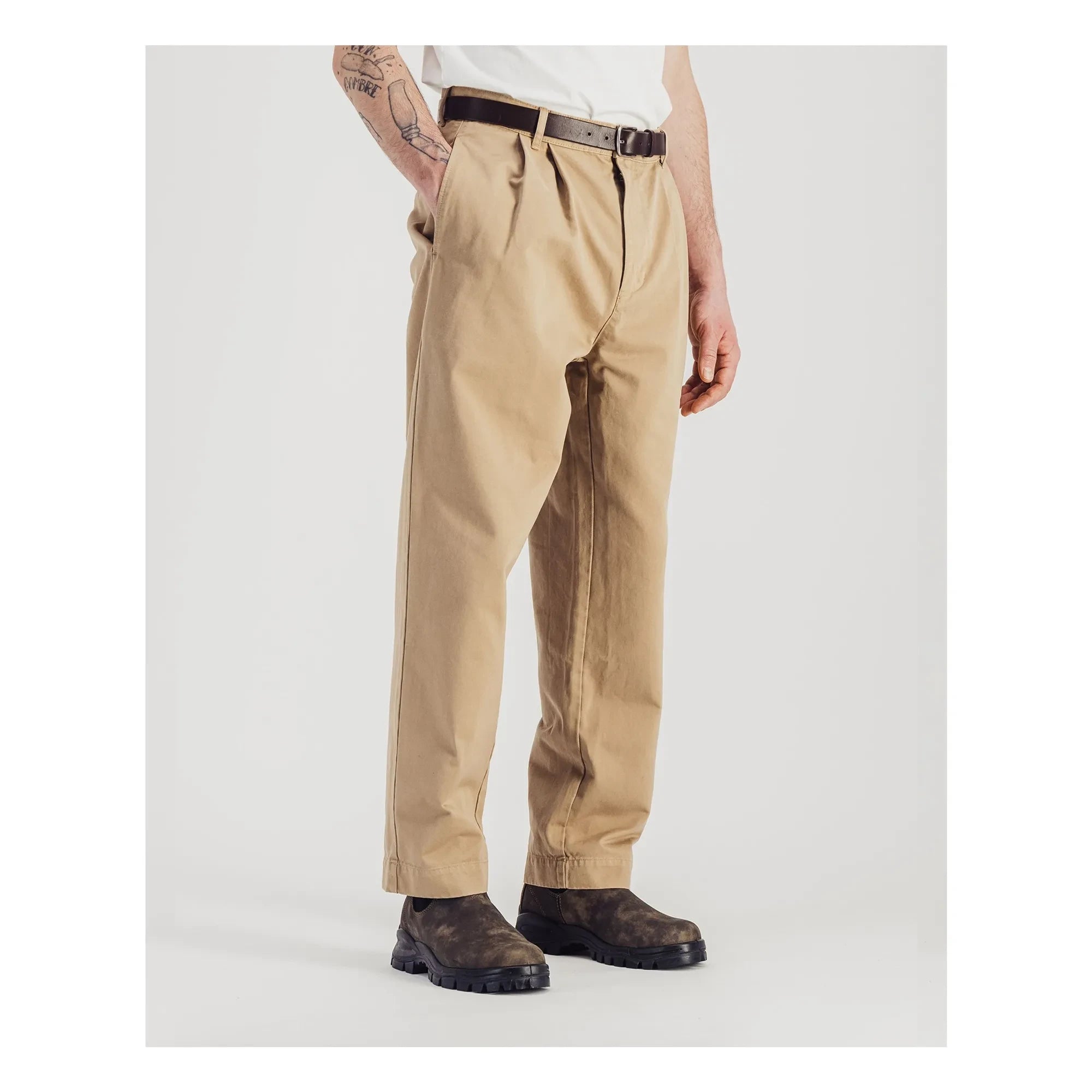 Parages - Çift Pilili Twill Pantolon | Bej