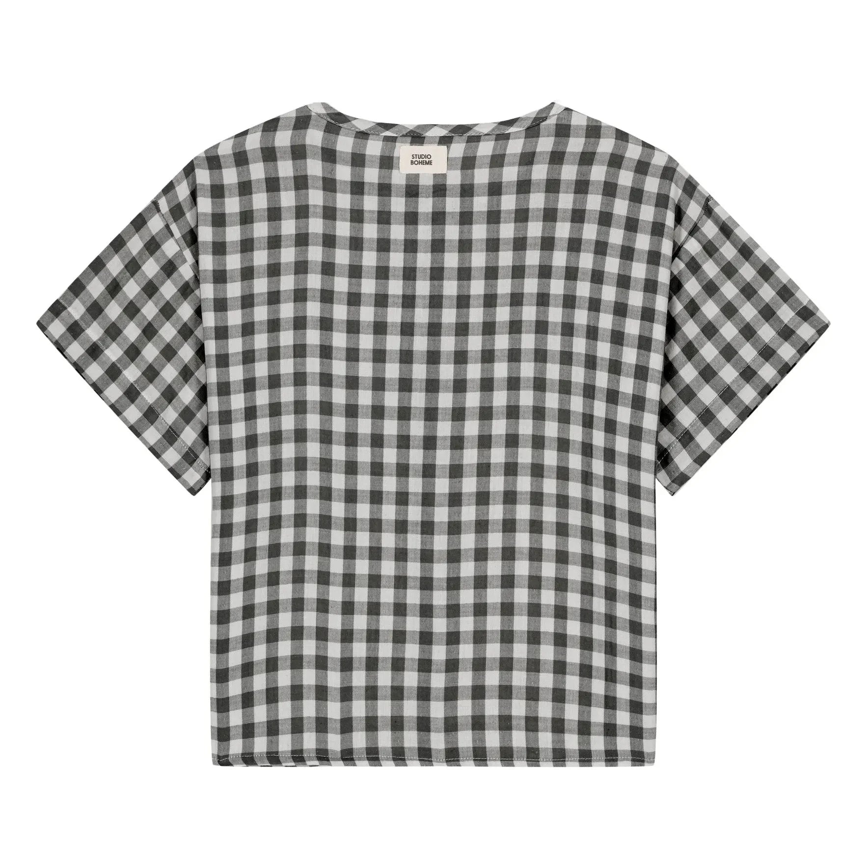 Studio Bohème - Thelme Vichy Blouse Organic Cotton Gauze | Black