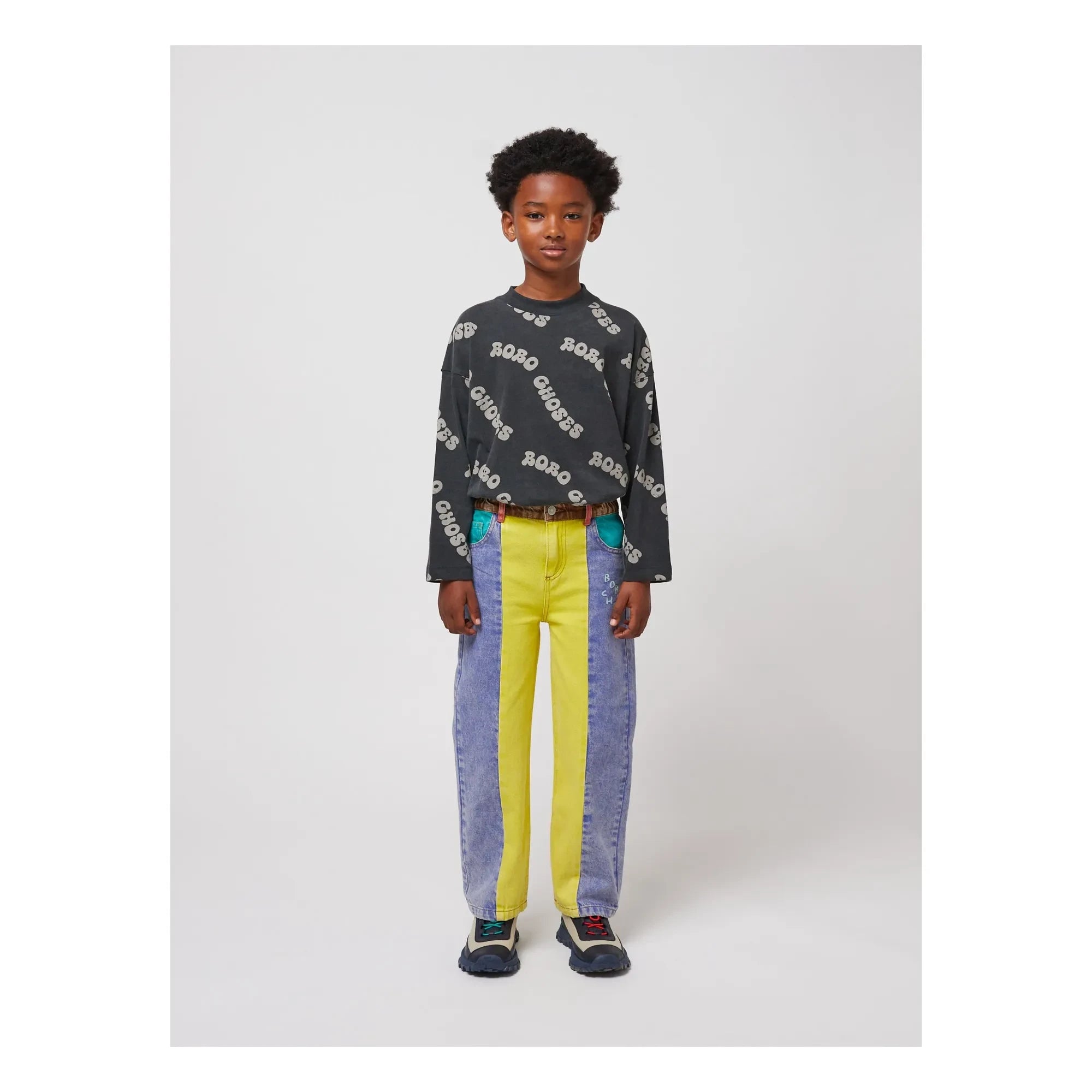 Bobo Choses - Renk Bloklu Organik Pamuk Jeans | Sarı