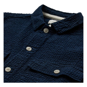 Anerkjendt - Akotto Seersucker Shirt | Dark Blue