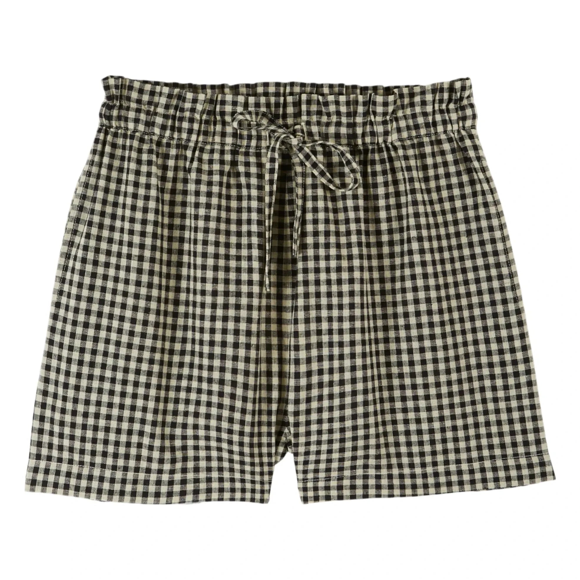 Emile et Ida - Siyah Pamuklu Gingham Şort