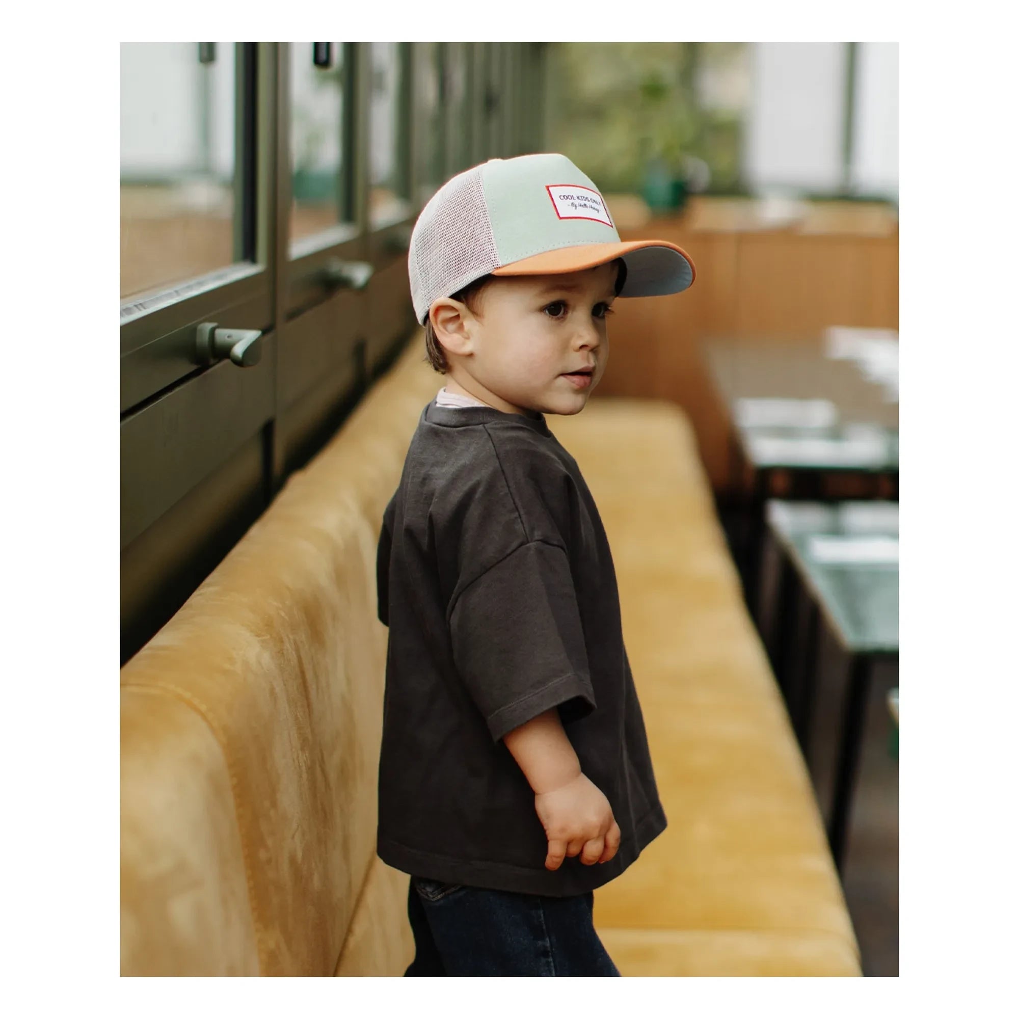 Hello Hossy - Trucker Mini Organik Pamuk Kavisli Siperlikli Şapka | Açık yeşil