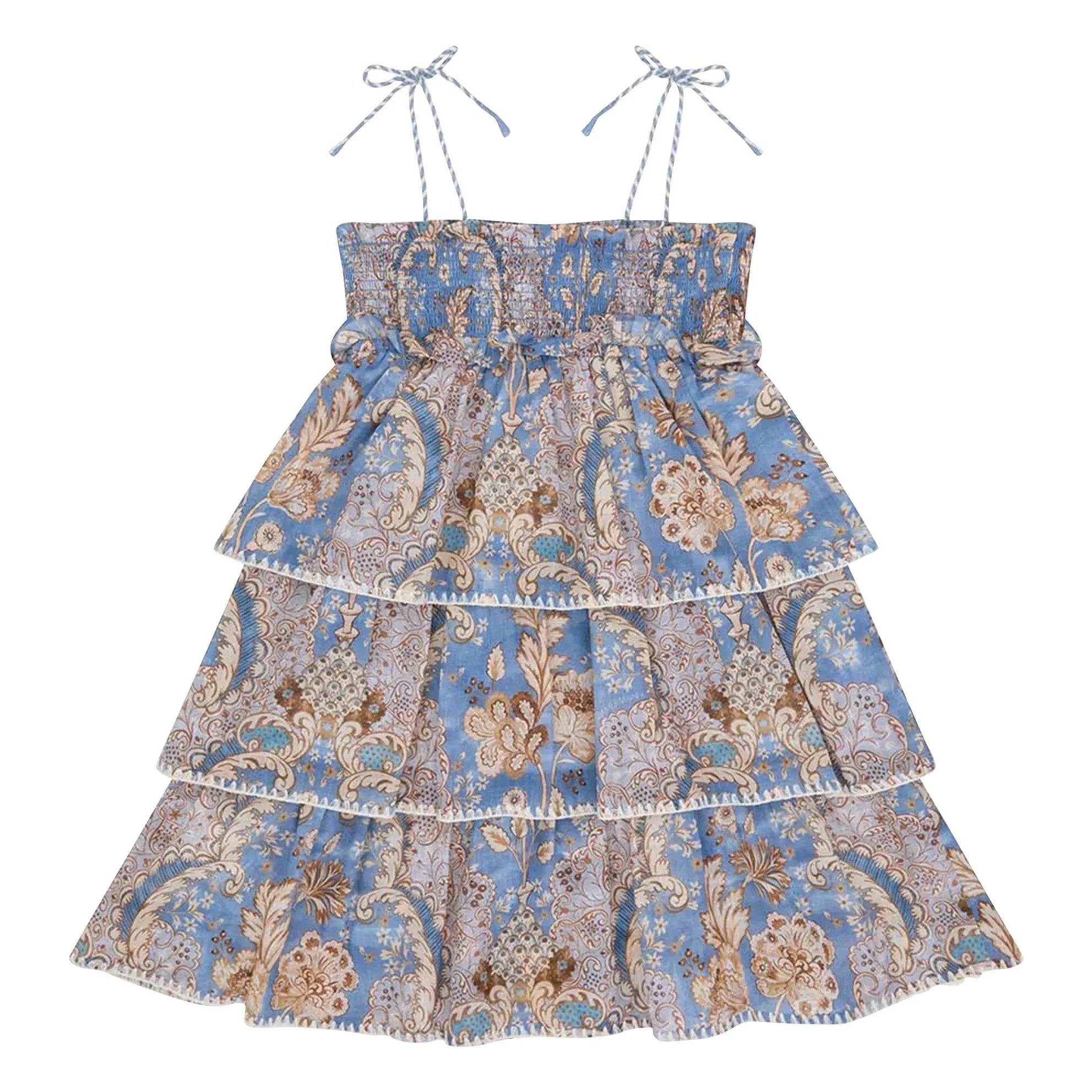 Zimmermann - Daylight Floral Print Ruffled Dress | Light Blue