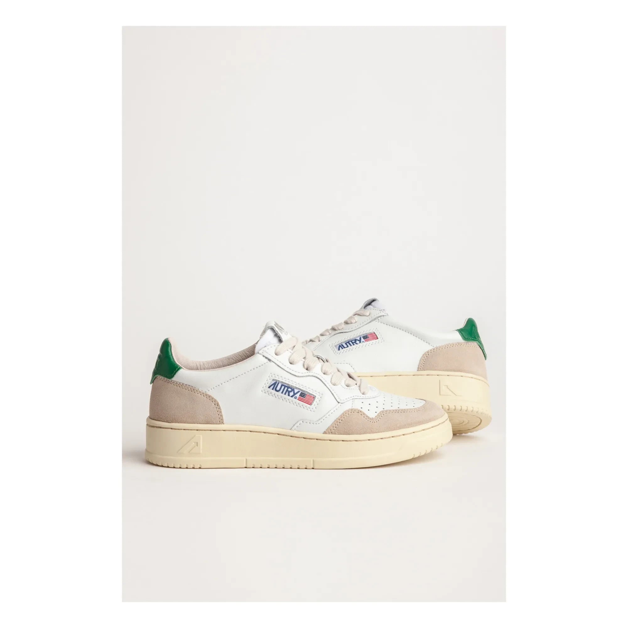 Autry - Medalist Low Heel Leather/Suede Sneakers | Green