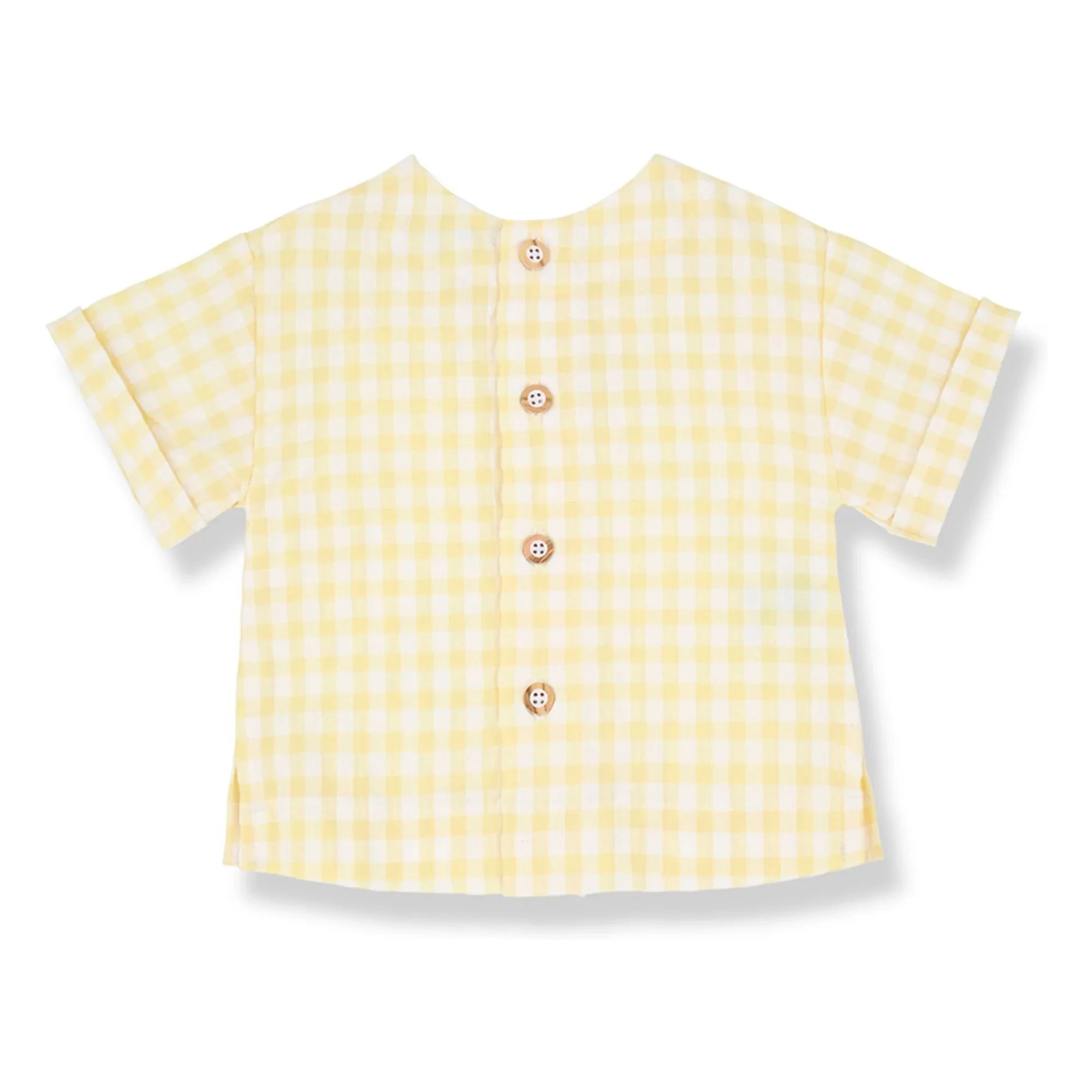 1+ in the family - Santorini Vichy Seersucker Shirt | Pale Yellow