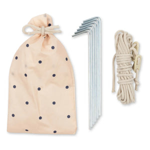 Konges Sløjd - Small Foldable Beach Tent Navy Blue Dots | Beige