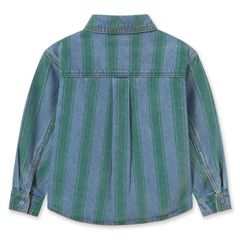 Tinycottons - Striped Denim Shirt | Blue