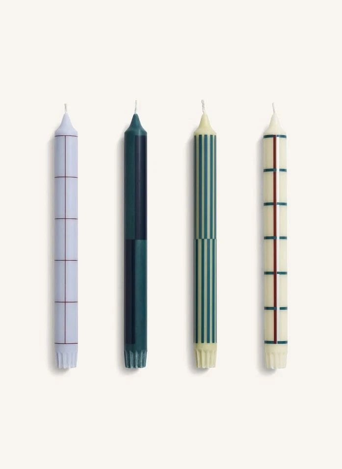 Hay - Desenli Mumlar - 4'lü Set | Yeşil