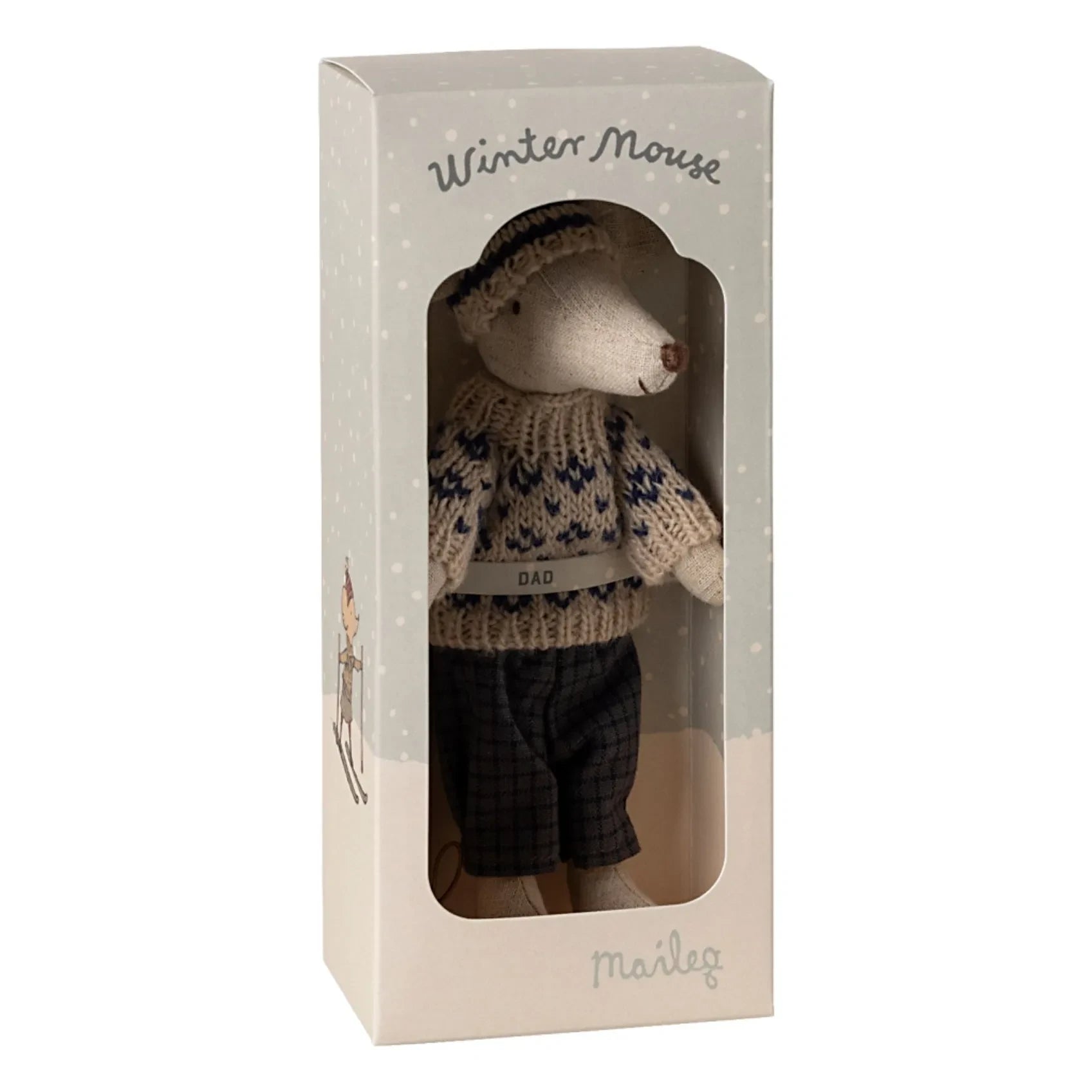 Maileg - Papa Mouse and Skis | Navy Blue