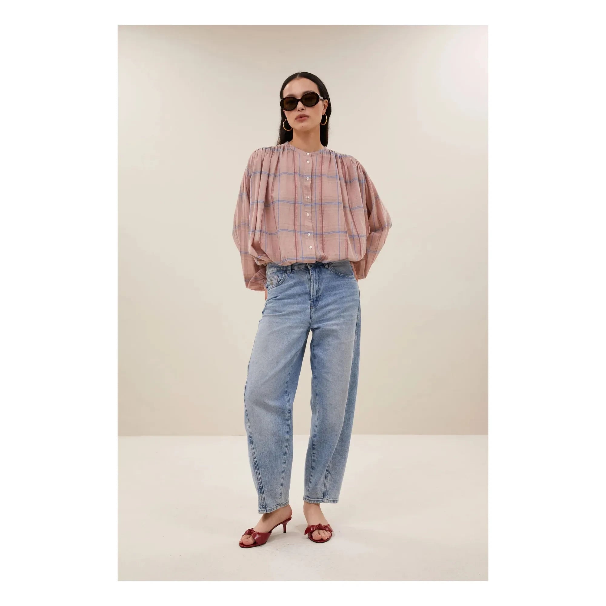 By Bar - Nyka Organic Cotton Blouse | Powder Pink