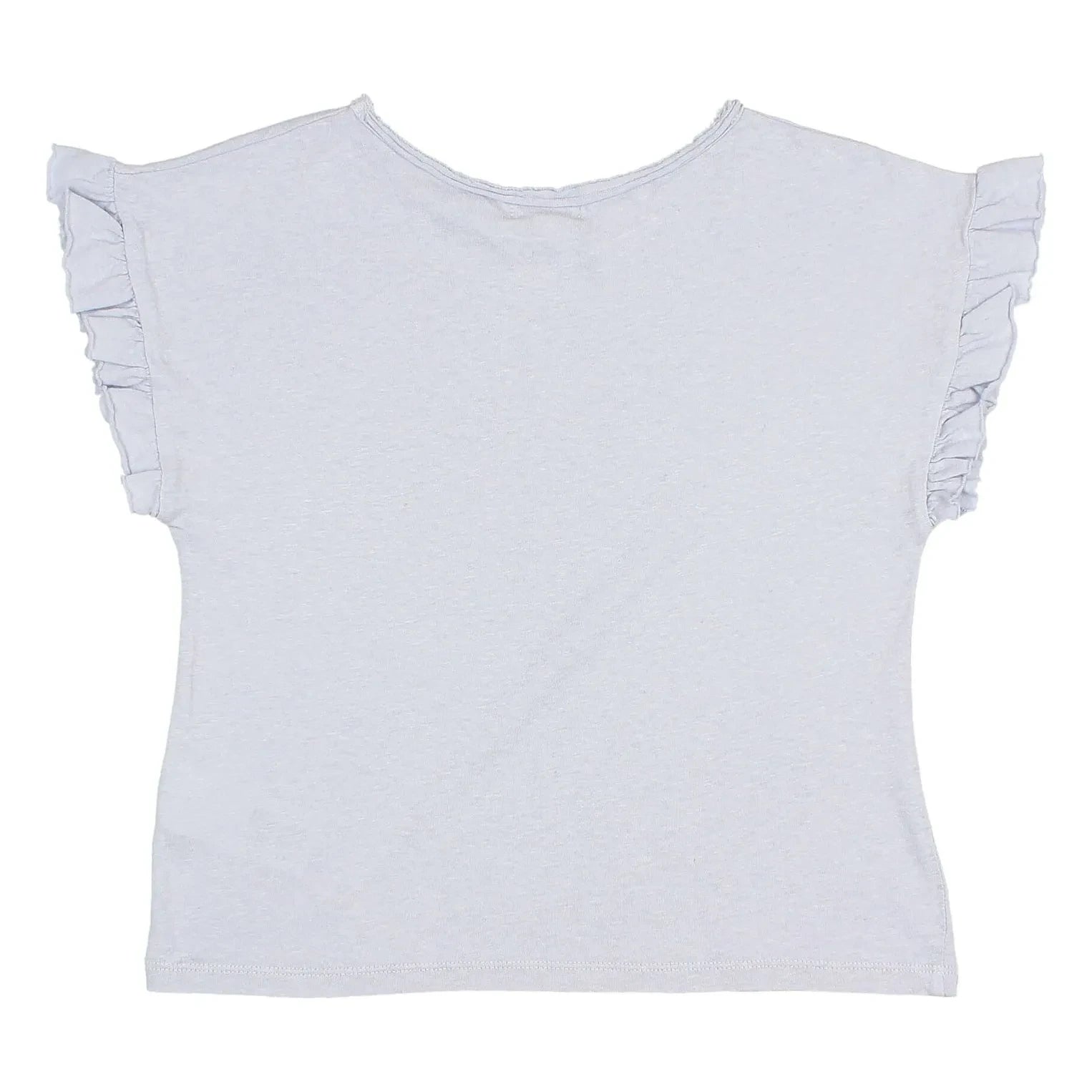 Búho - Linen Ruffled T-Shirt | Light Blue