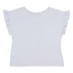 Búho - Linen Ruffled T-Shirt | Light Blue