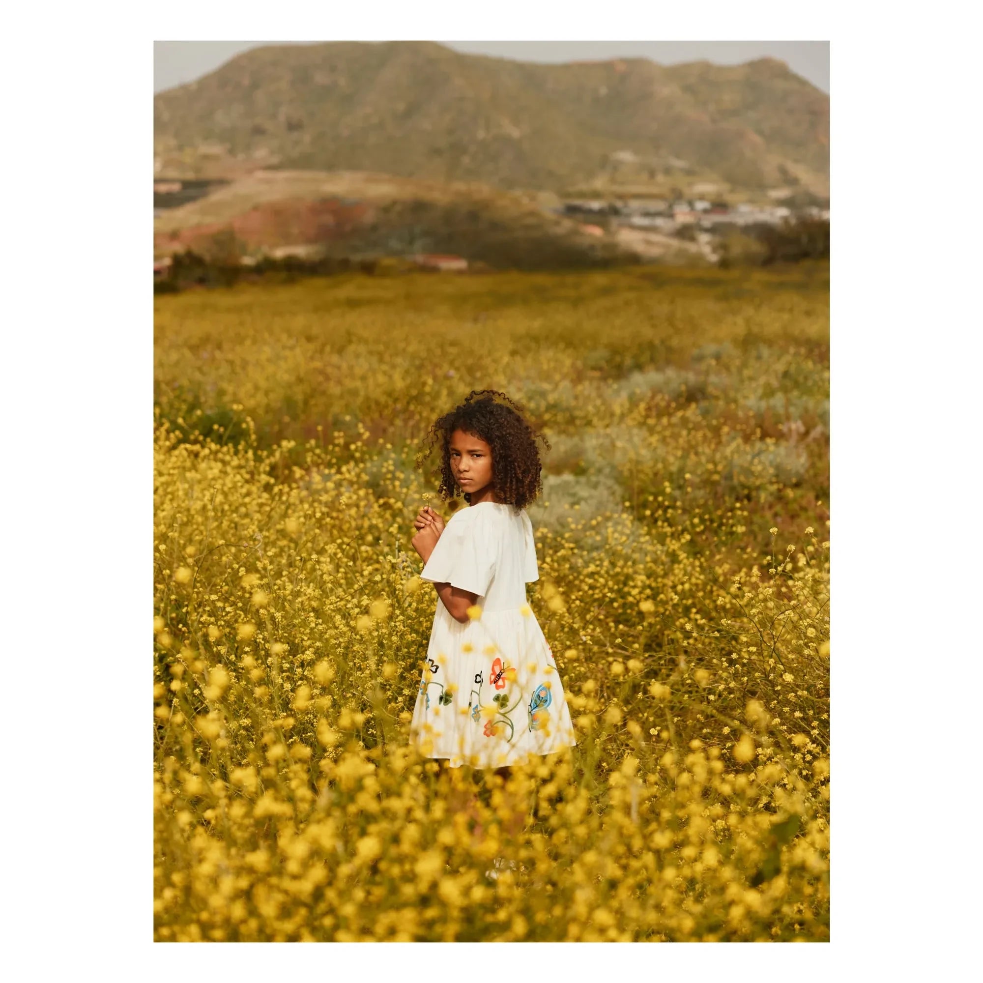 Molo - Daisy Dress with Butterflies Organic Cotton | Cream