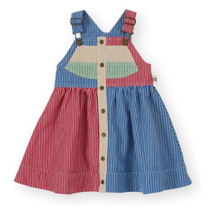 Goldie + Ace - Striped Pieced Salopet Dress | Red