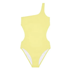 Finger in the nose - Sia Asymmetric Swimsuit | Lemon Yellow