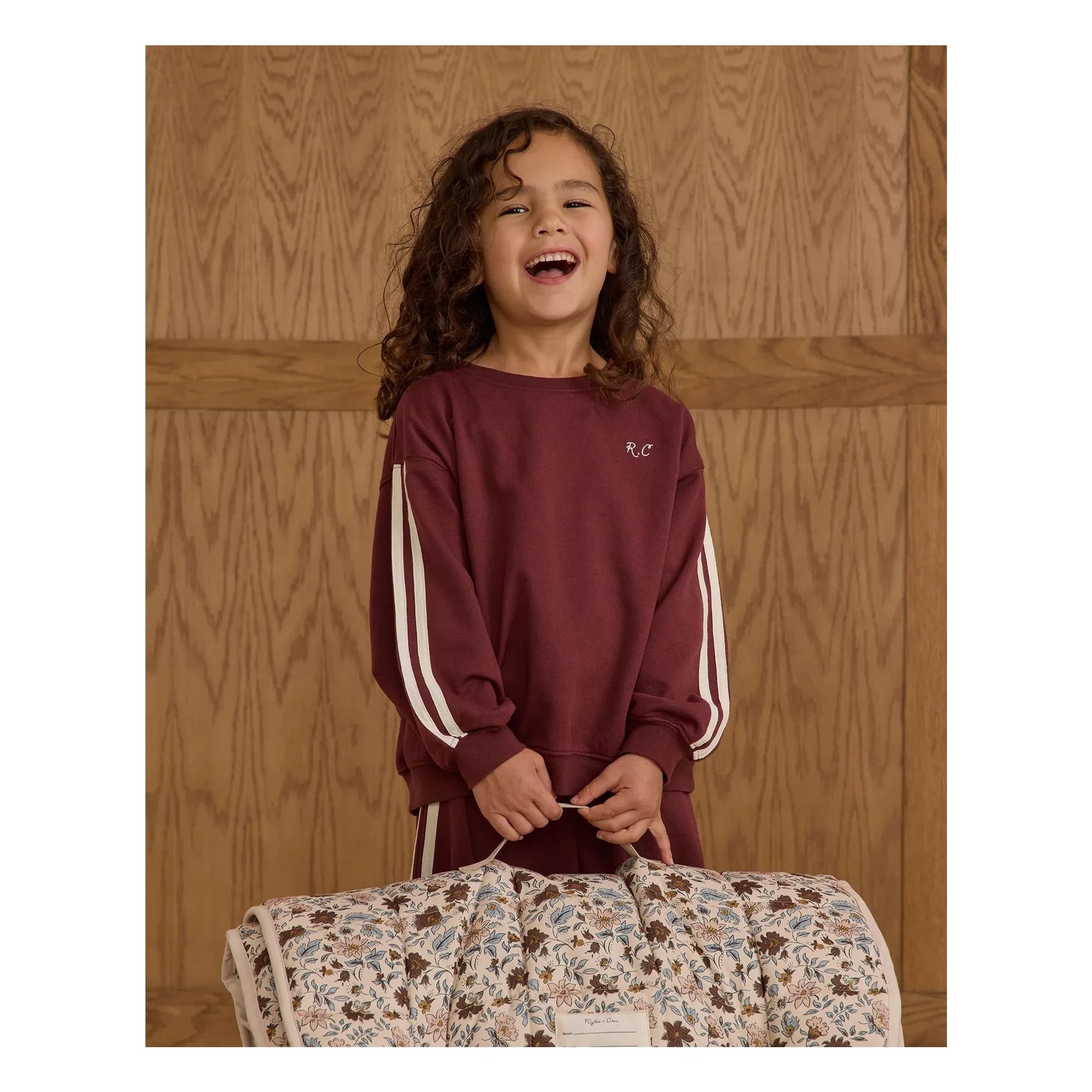 Rylee + Cru - Mini Bie Detail Sweatshirt | Burgundy