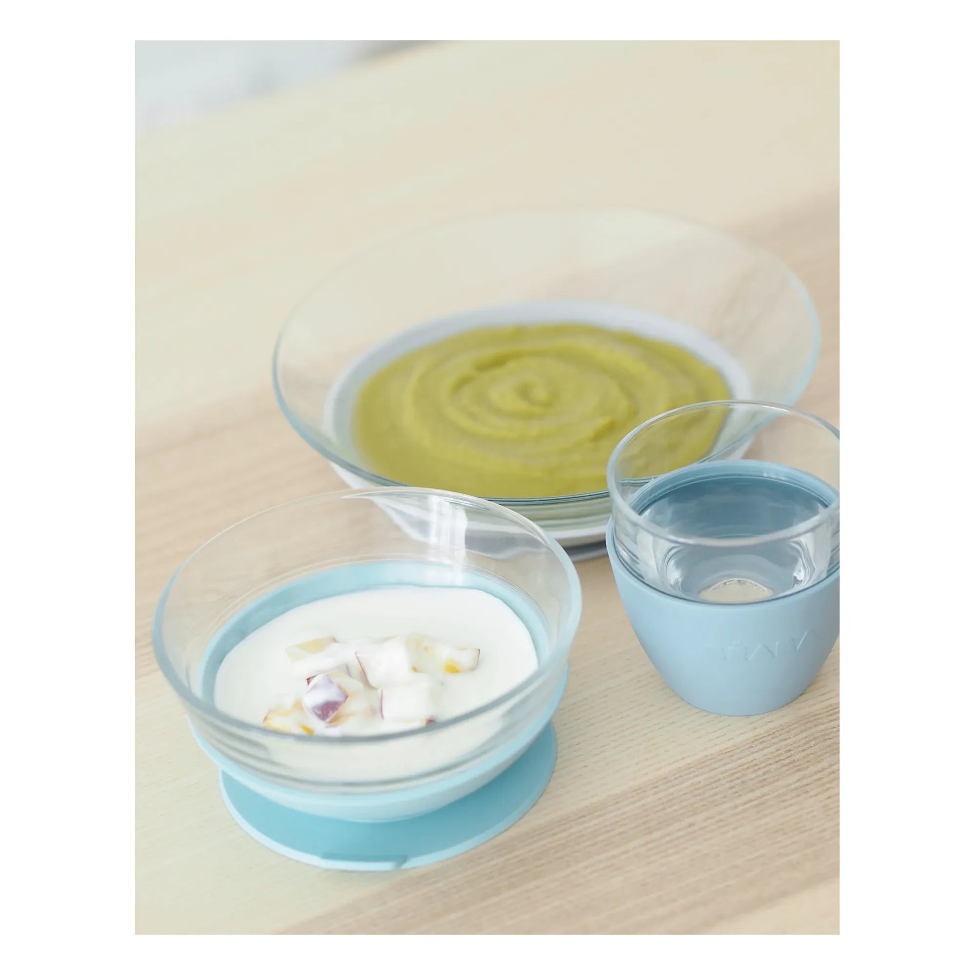 Béaba - 3-Piece Glass Dinner Set | Blue