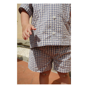 Konges Sløjd - Kim Organic Cotton Check Shorts | Blue