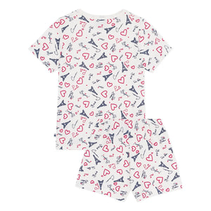 Petit Bateau - Paris Pajama Shorts | White