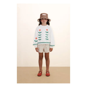 Tinycottons - Organic Cotton Flower Sweatshirt | White