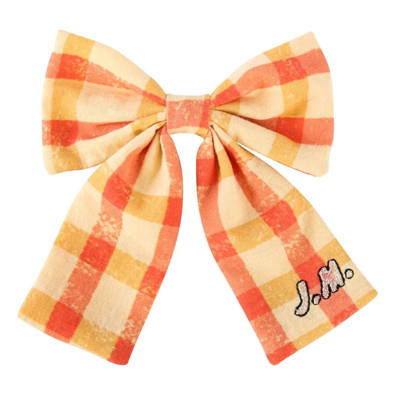 Jelly Mallow - Carreaux Bow Hair Clip | Yellow
