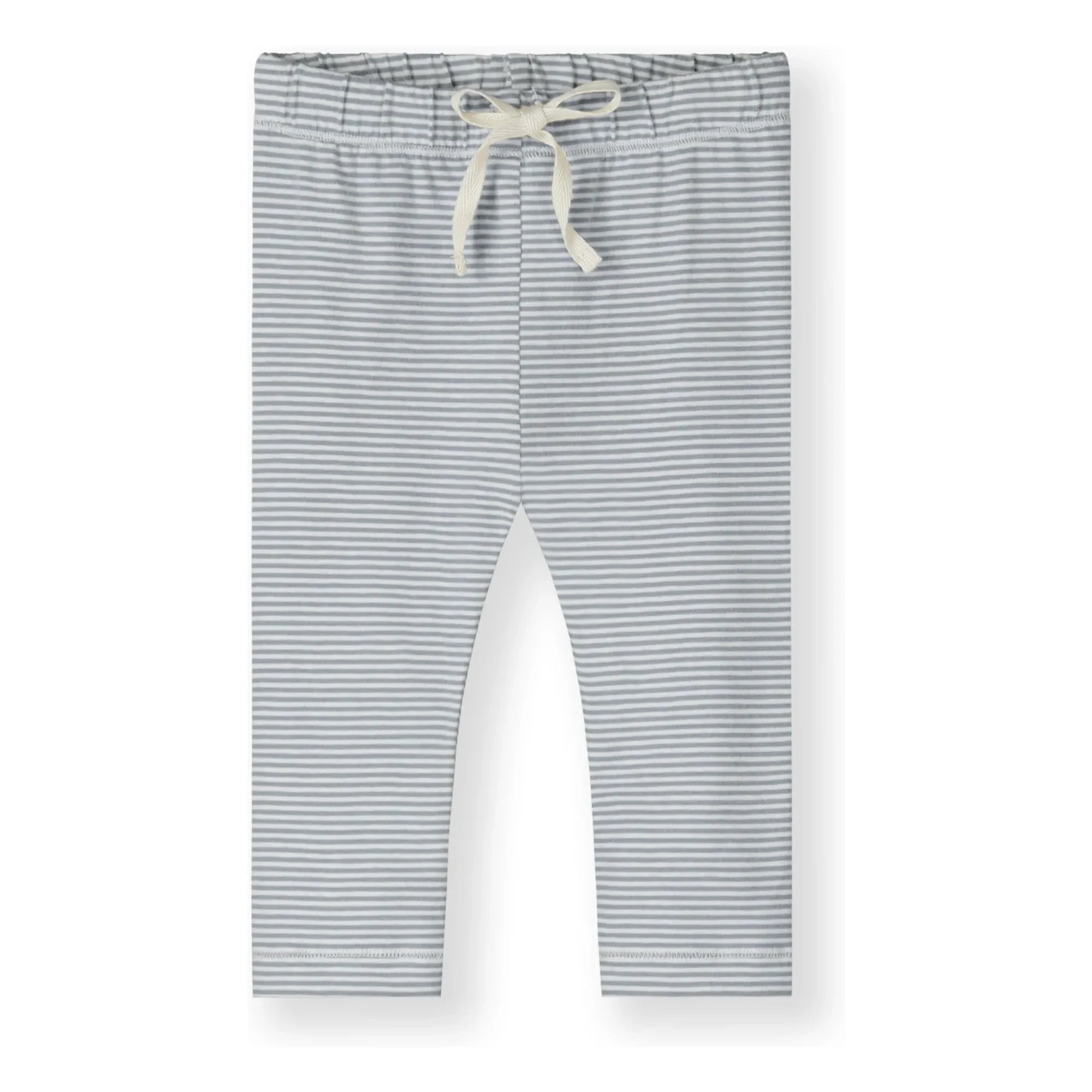 Gray Label - Striped Organic Cotton Mini Leggings | Ice Blue