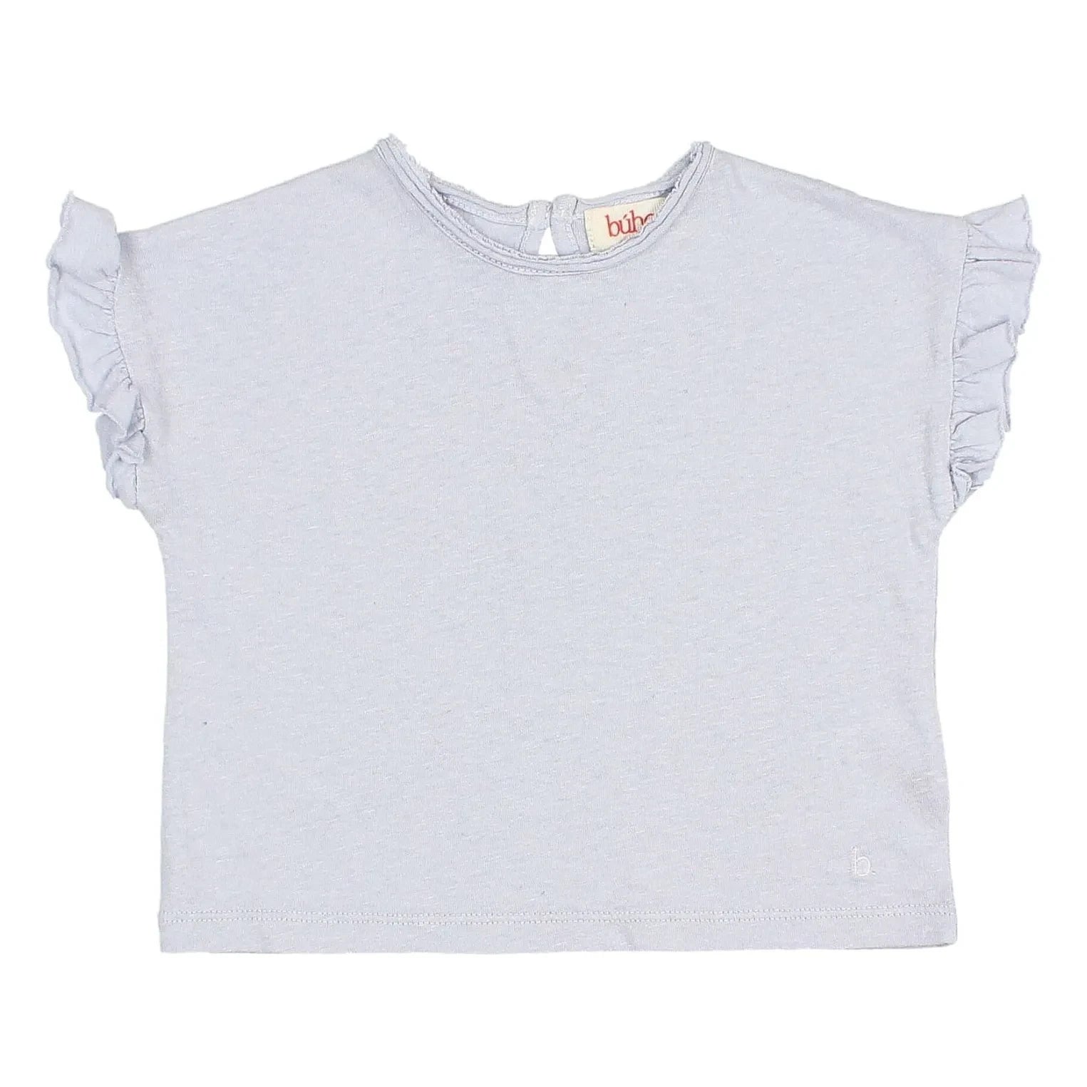 Búho - Bebek keten fırfırlı T-shirt | Açık mavi