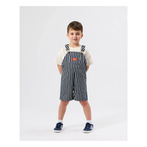 Goldie + Ace - Striped Short Salopette | Dark Blue