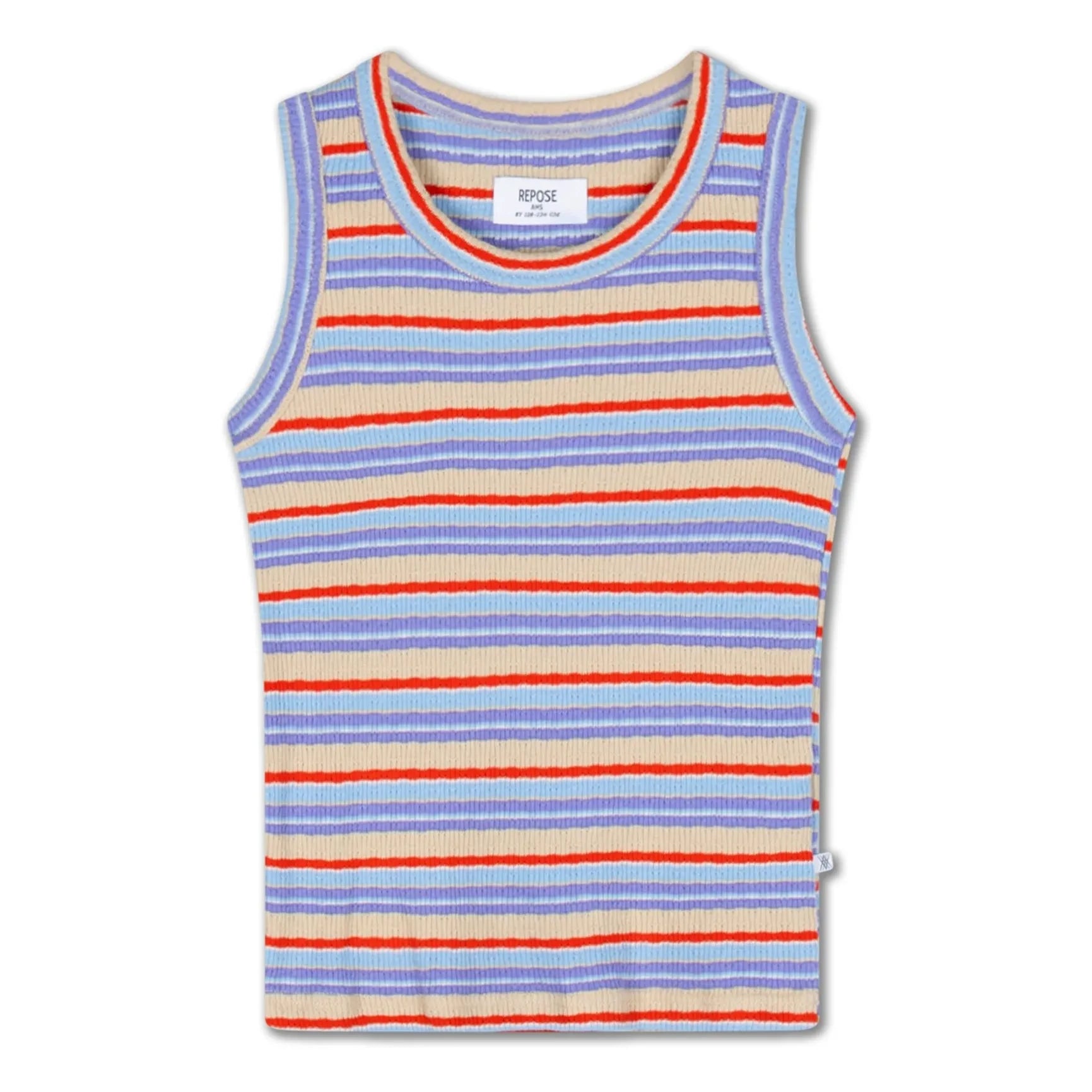 Repose AMS - Striped Ribbed Organic Cotton Tank Top | Purple