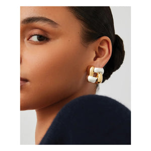 Jenny Bird - Woven Square Hoop Earrings | Gold/Silver