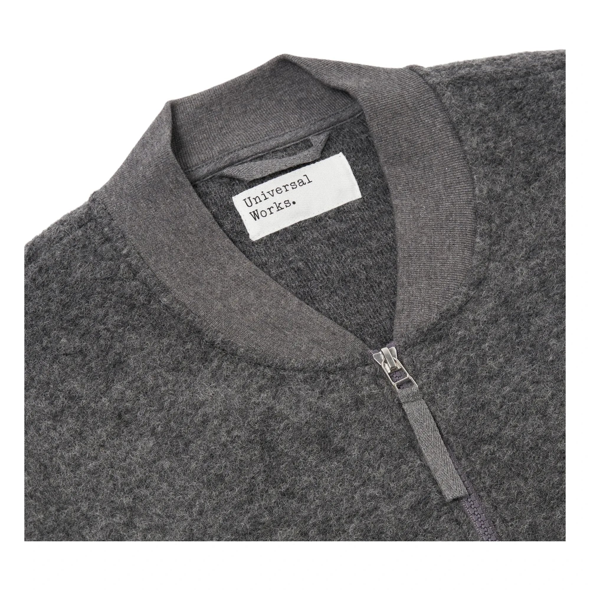 Universal Works - Yün Fermuarlı Bomber Ceket | Gri