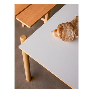 Hübsch - Oblique Oak Dining Table | Light Gray