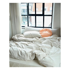 Suite 702 - Organic Percale Striped Duvet Cover | Brown-Ivory | Brown