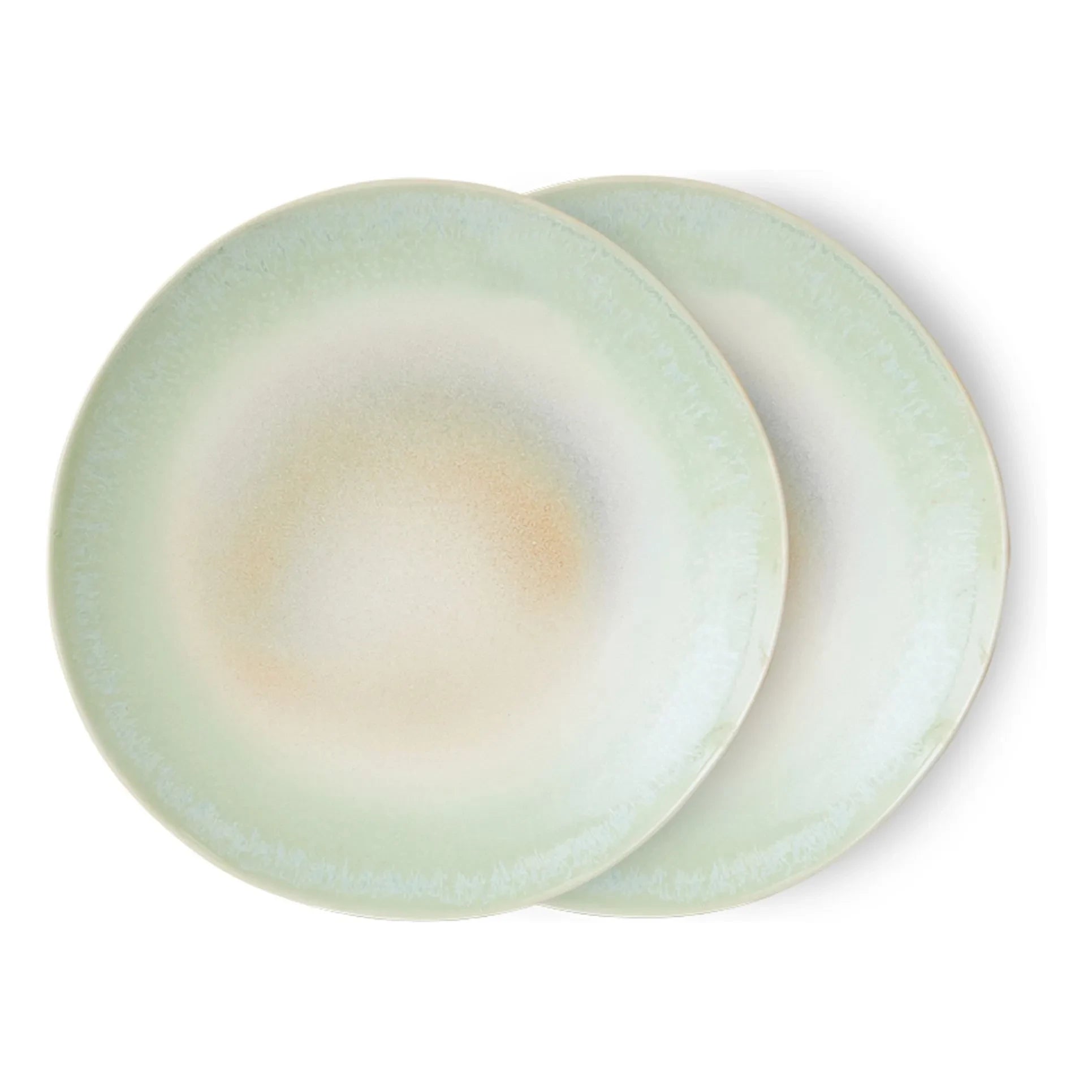 HKliving - Stone Ceramic Plates - 2-piece Set | Turquoise Blue