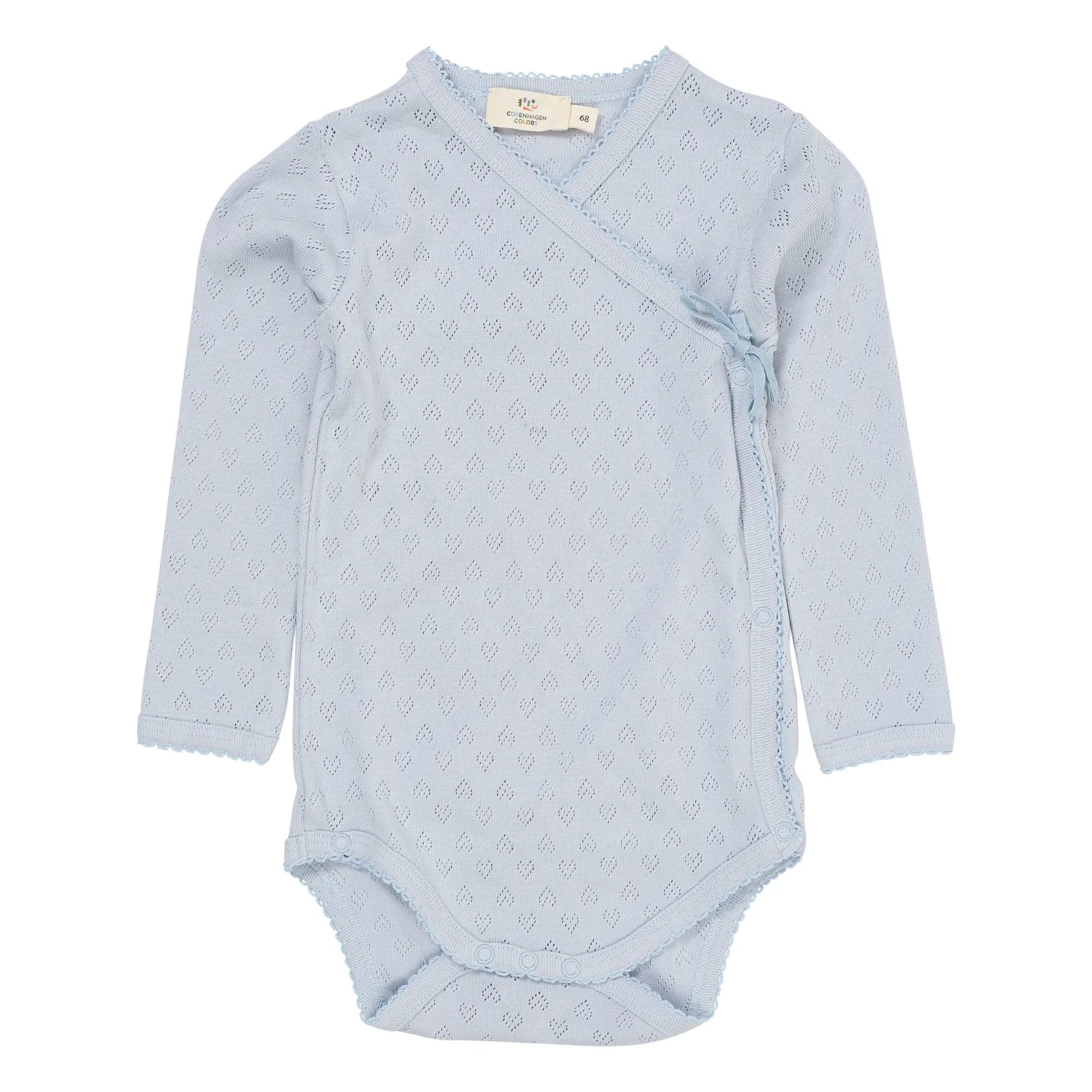 Copenhagen Colors - Pointelle Organic Cotton Bodysuit | Light Blue