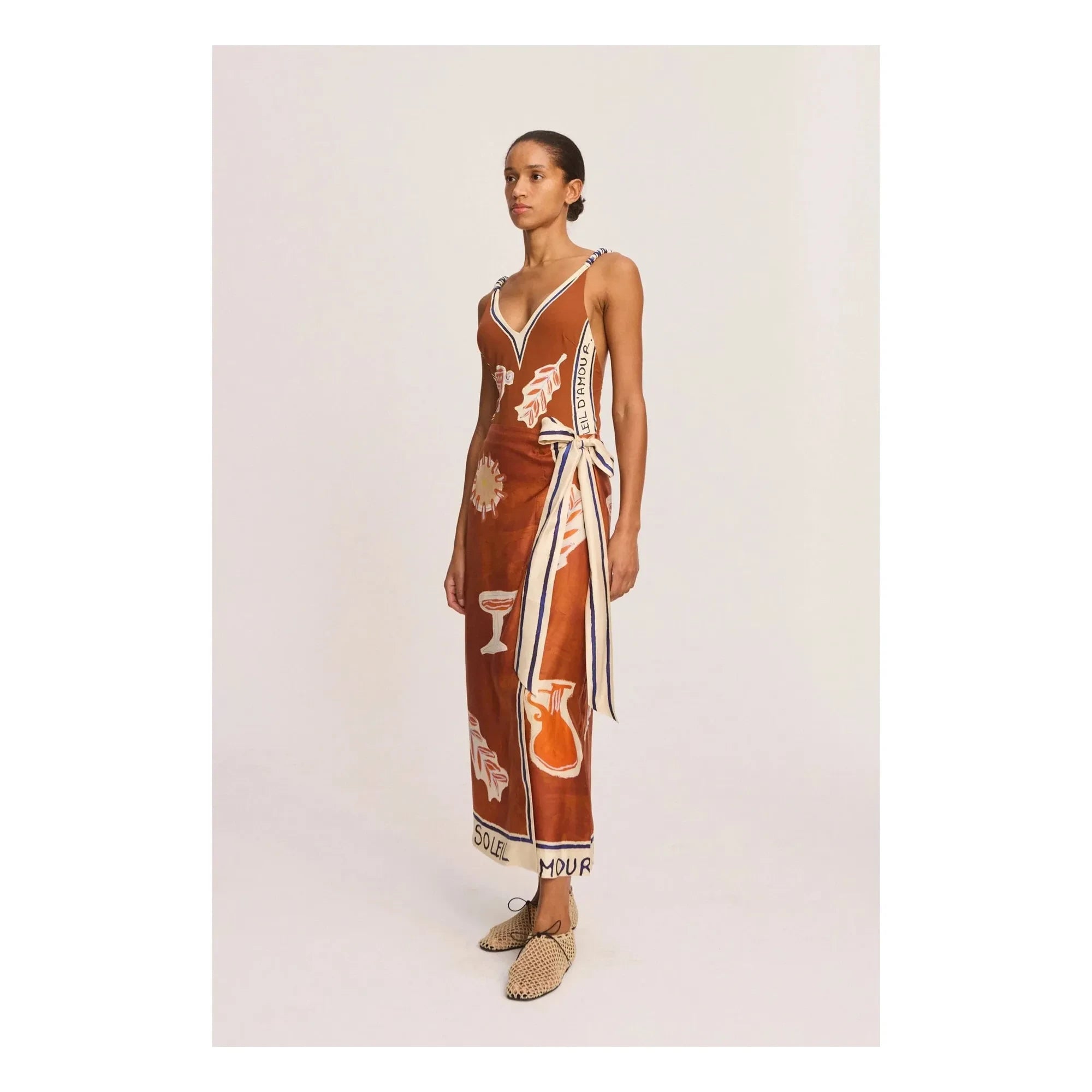 Alémais - Soleil D'Amour silk dress | Terracotta